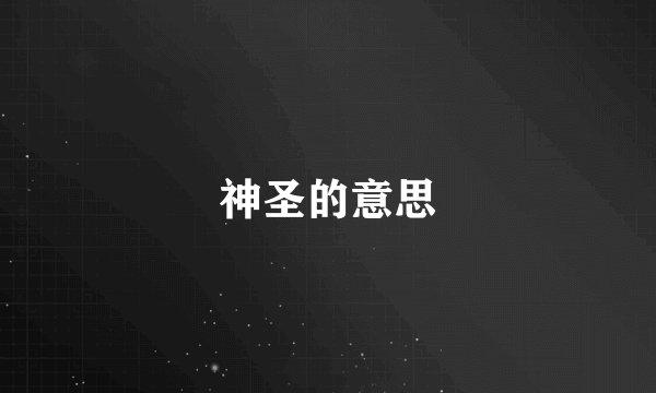 神圣的意思