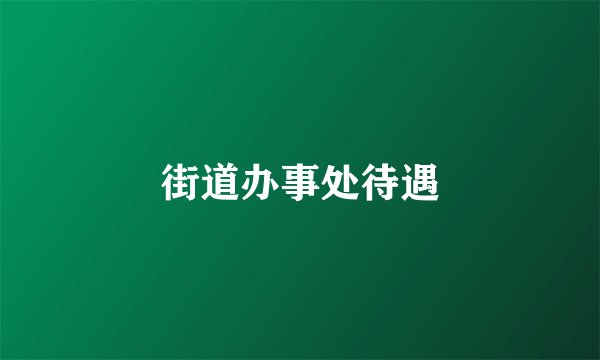 街道办事处待遇