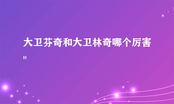 大卫芬奇和大卫林奇哪个厉害