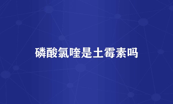 磷酸氯喹是土霉素吗