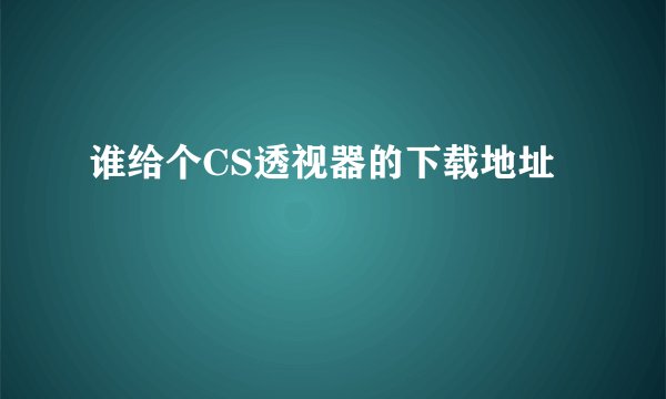 谁给个CS透视器的下载地址