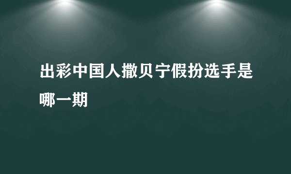 出彩中国人撒贝宁假扮选手是哪一期