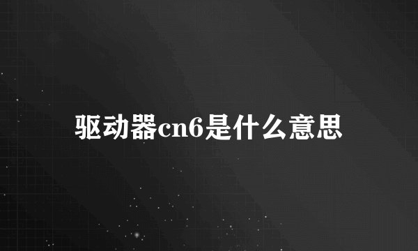 驱动器cn6是什么意思