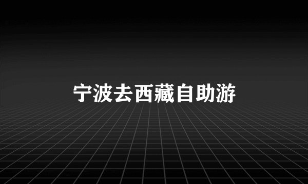 宁波去西藏自助游