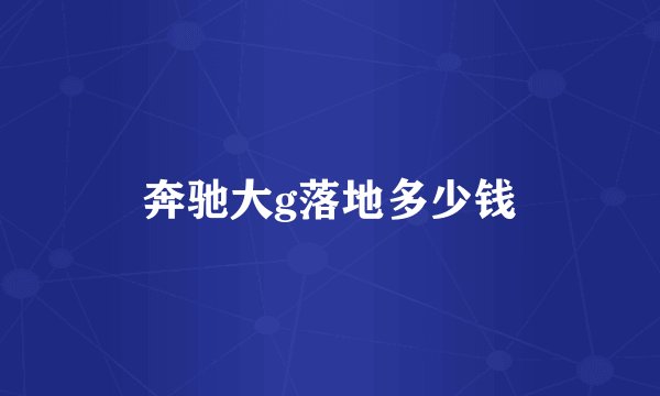 奔驰大g落地多少钱