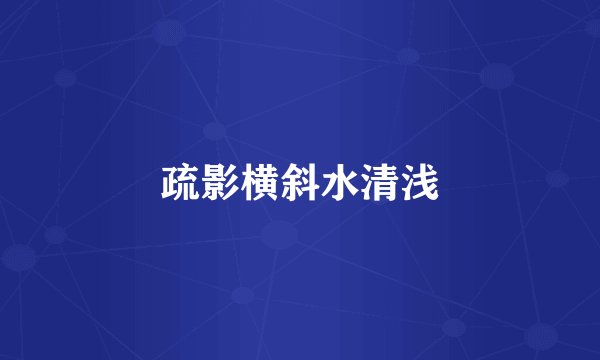 疏影横斜水清浅