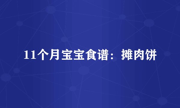 11个月宝宝食谱:摊肉饼