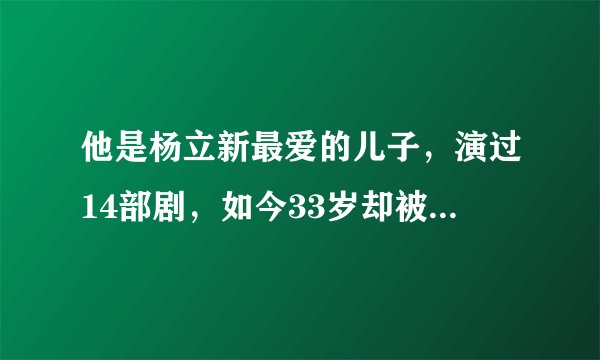 他是杨立新最爱的儿子，演过14部剧，如今33岁却被吐槽“拼爹”