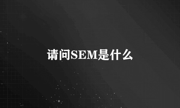 请问SEM是什么