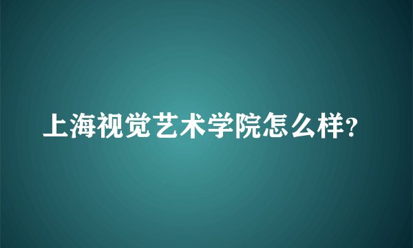 上海视觉艺术学院怎么样?