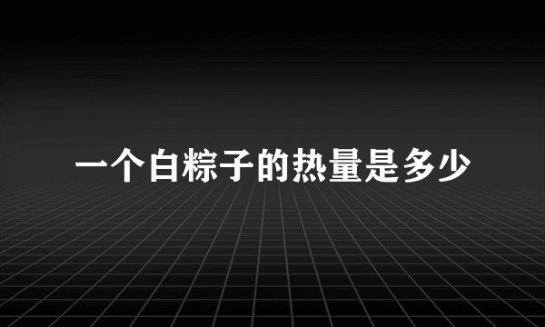 一个白粽子的热量是多少