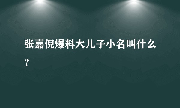张嘉倪爆料大儿子小名叫什么？