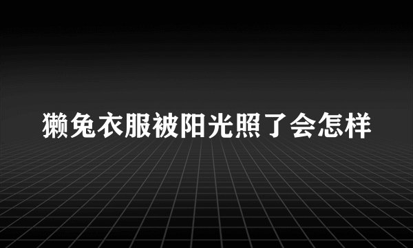 獭兔衣服被阳光照了会怎样