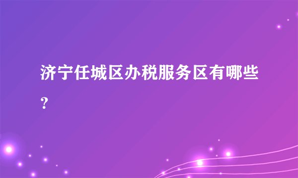 济宁任城区办税服务区有哪些？