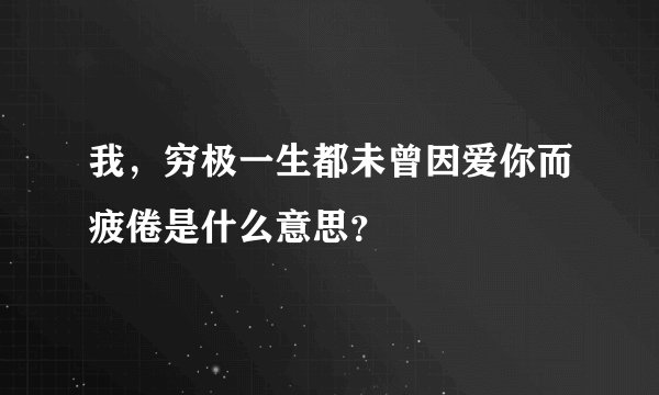 我，穷极一生都未曾因爱你而疲倦是什么意思？