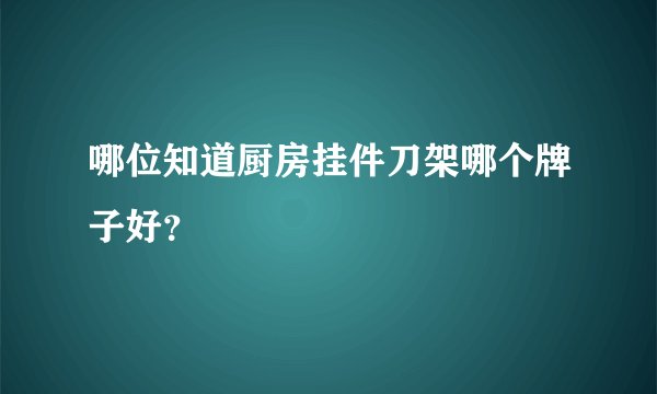 哪位知道厨房挂件刀架哪个牌子好？