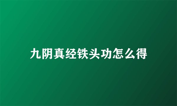 九阴真经铁头功怎么得
