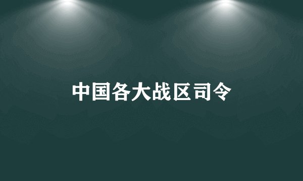 中国各大战区司令