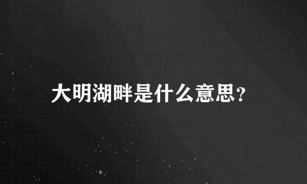 大明湖畔是什么意思？