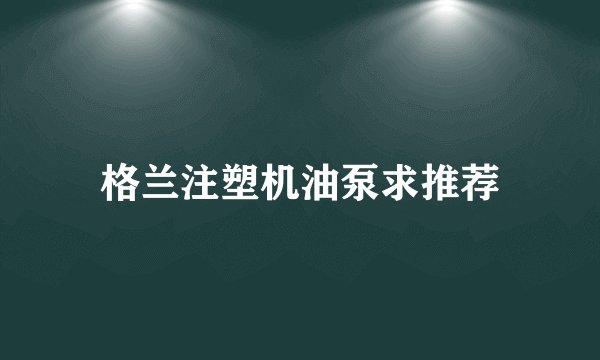 格兰注塑机油泵求推荐