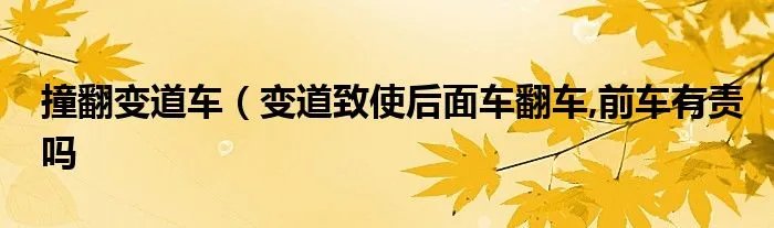 撞翻变道车（变道致使后面车翻车,前车有责吗