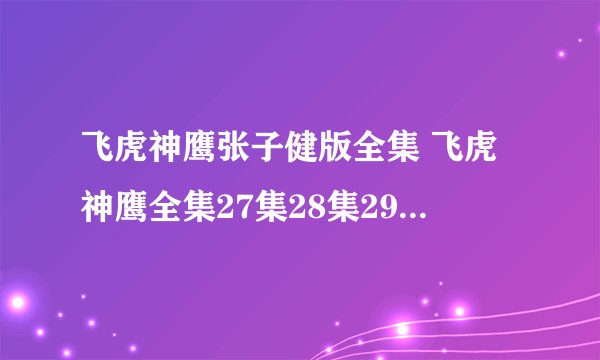 飞虎神鹰张子健版全集 飞虎神鹰全集27集28集29集30集