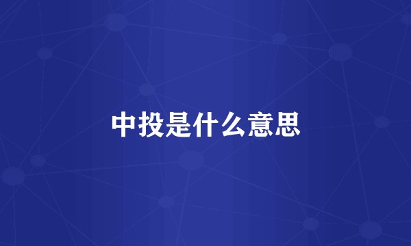中投是什么意思
