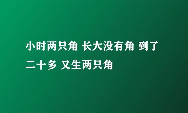 小时两只角 长大没有角 到了二十多 又生两只角