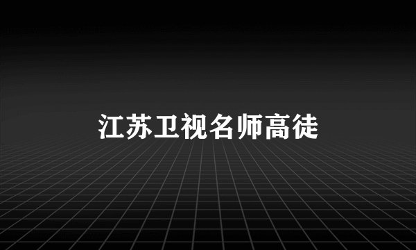 江苏卫视名师高徒