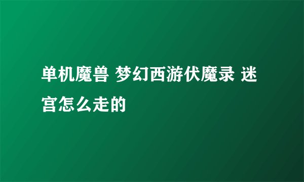 单机魔兽 梦幻西游伏魔录 迷宫怎么走的