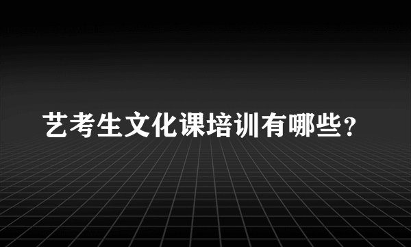 艺考生文化课培训有哪些?