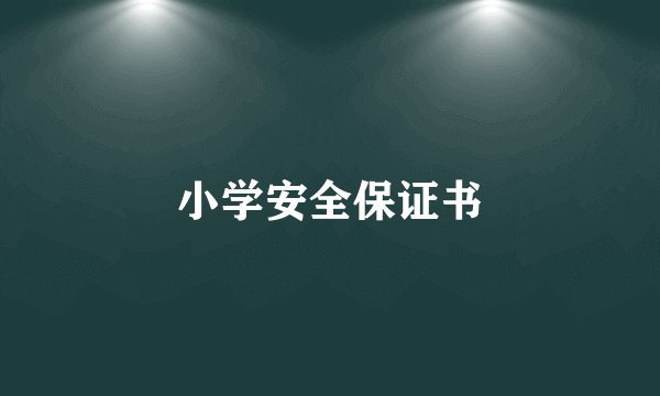 小学安全保证书