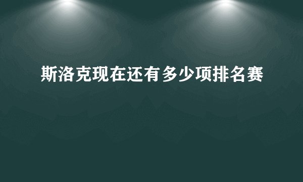 斯洛克现在还有多少项排名赛
