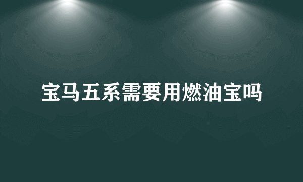 宝马五系需要用燃油宝吗