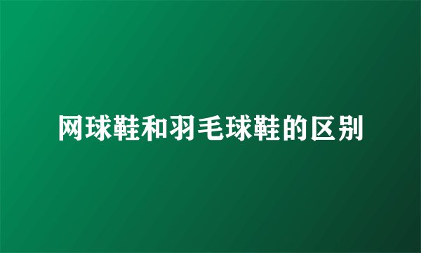 网球鞋和羽毛球鞋的区别