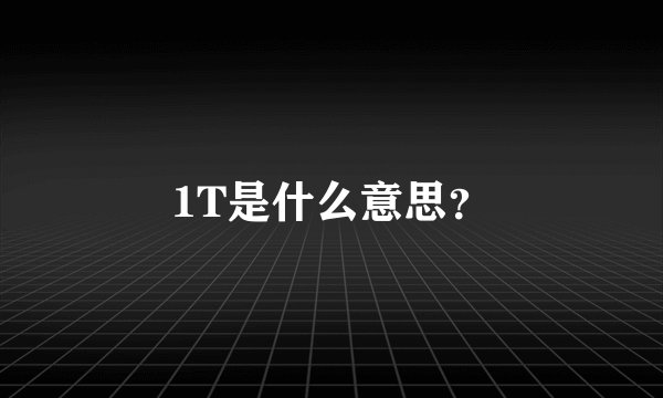 1T是什么意思？