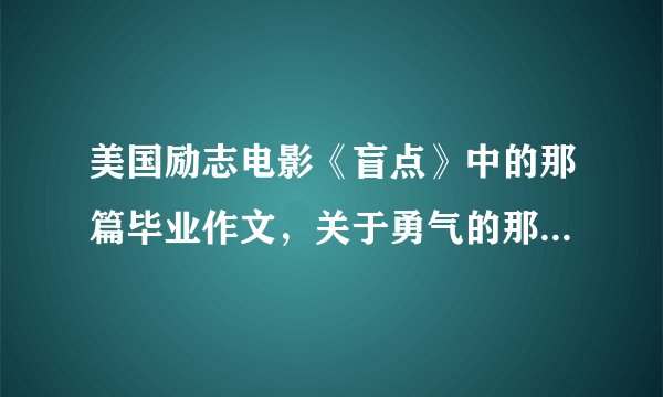 美国励志电影《盲点》中的那篇毕业作文，关于勇气的那篇……求全文！……急……