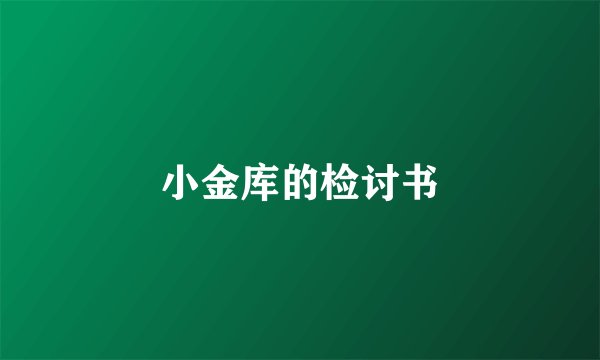 小金库的检讨书