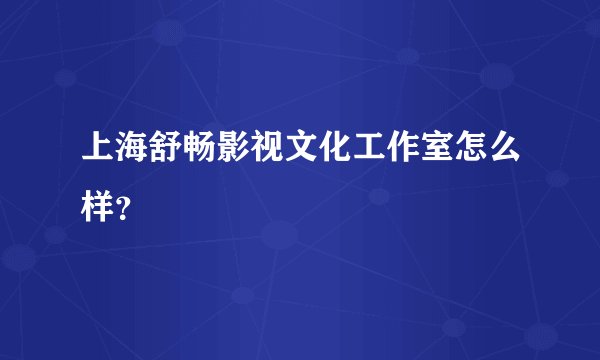 上海舒畅影视文化工作室怎么样?