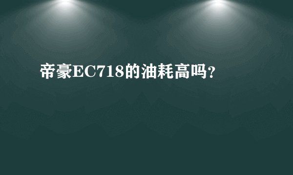 帝豪EC718的油耗高吗？