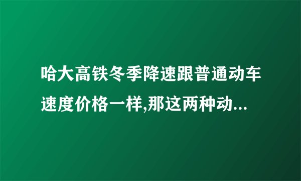 哈大高铁冬季降速跟普通动车速度价格一样,那这两种动车现在都是跑高铁路线(高架铁路)吗?以后呢?