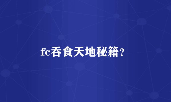 fc吞食天地秘籍?