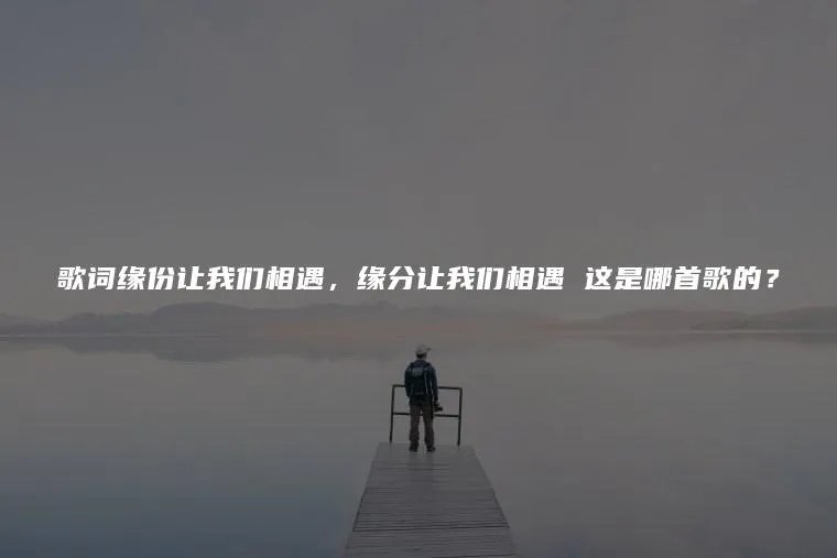 歌词缘份让我们相遇,缘分让我们相遇 这是哪首歌的?