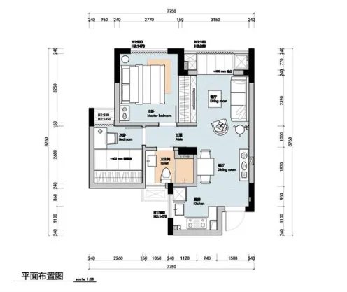 60平米两室一厅装修效果图 各出奇招你选哪套?