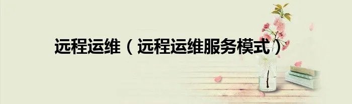 远程运维（远程运维服务模式）