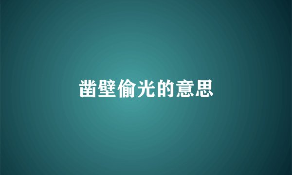 凿壁偷光的意思