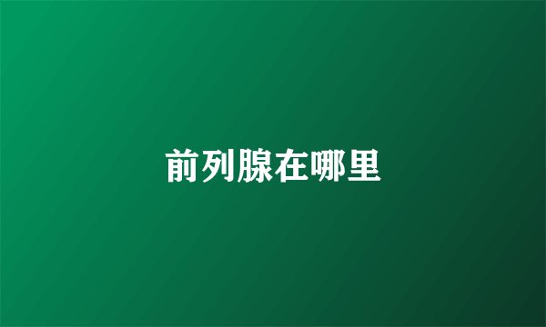 前列腺在哪里