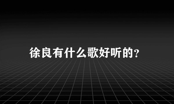 徐良有什么歌好听的？