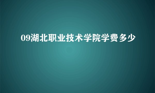 09湖北职业技术学院学费多少