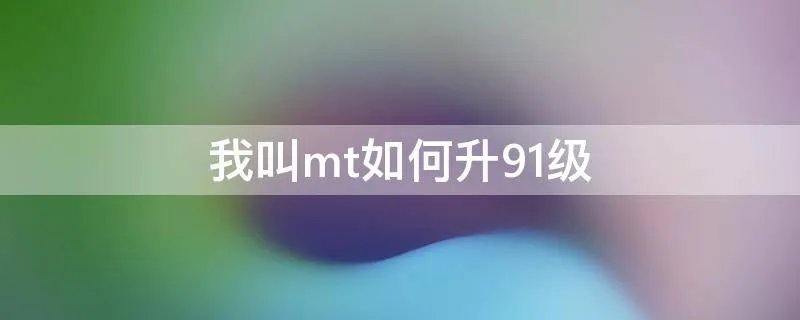 我叫mt如何升91级